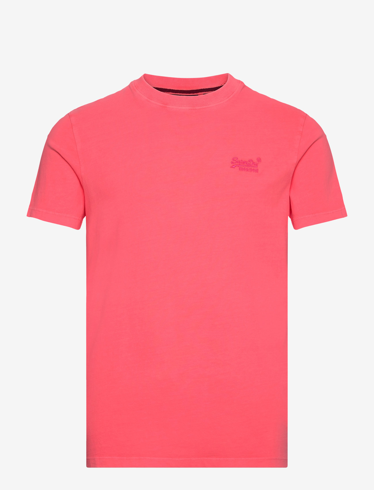 Superdry - ESSENTIAL LOGO EMB NEON TEE - short-sleeved t-shirts - fiery coral - 1