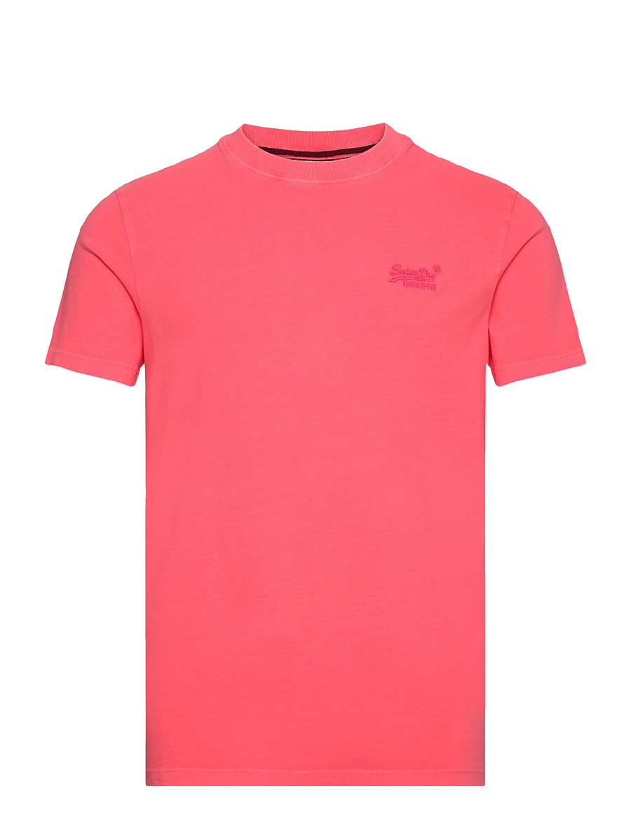 Superdry - ESSENTIAL LOGO EMB NEON TEE - kortærmede t-shirts - fiery coral - 1