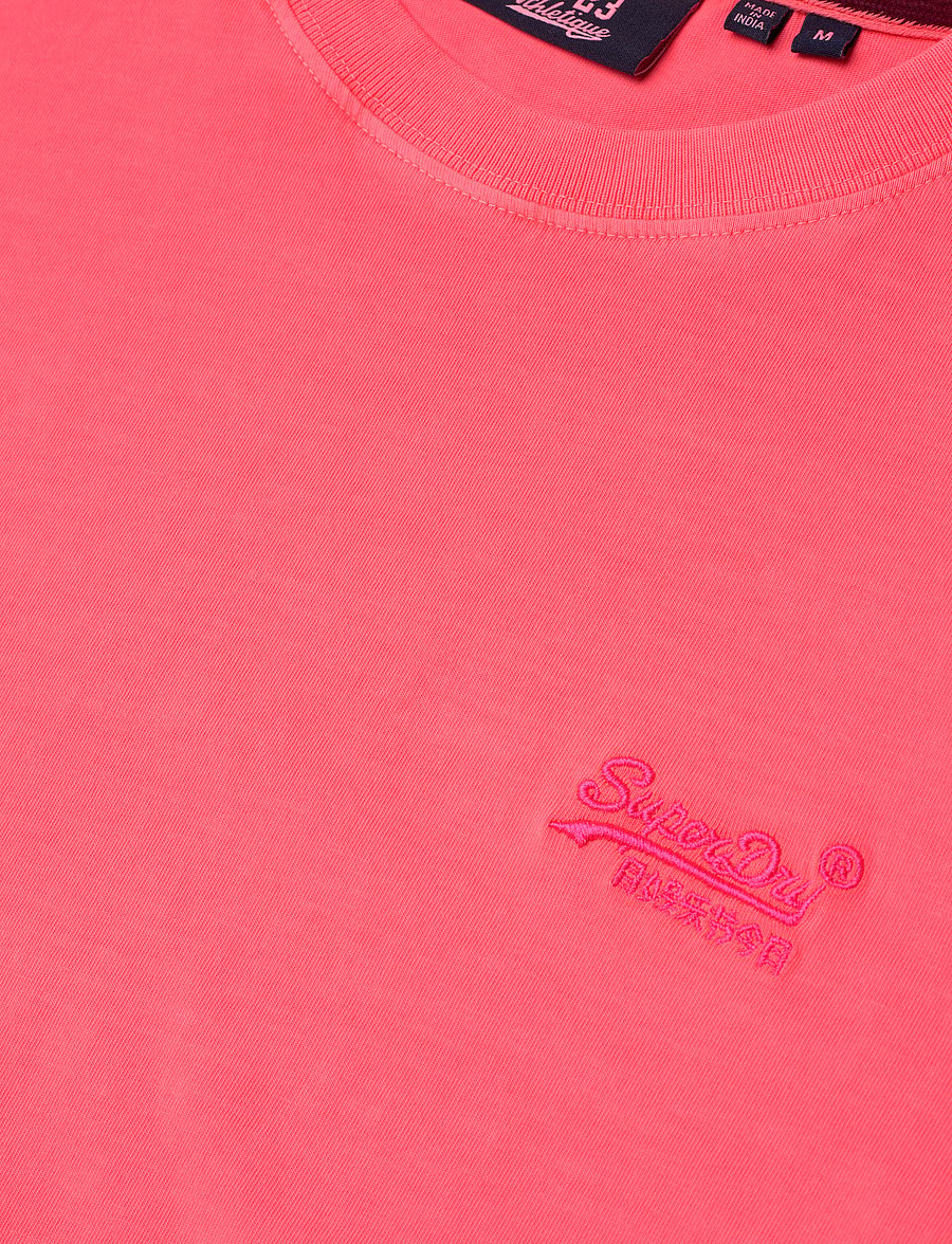 Superdry - ESSENTIAL LOGO EMB NEON TEE - kortærmede t-shirts - fiery coral - 4