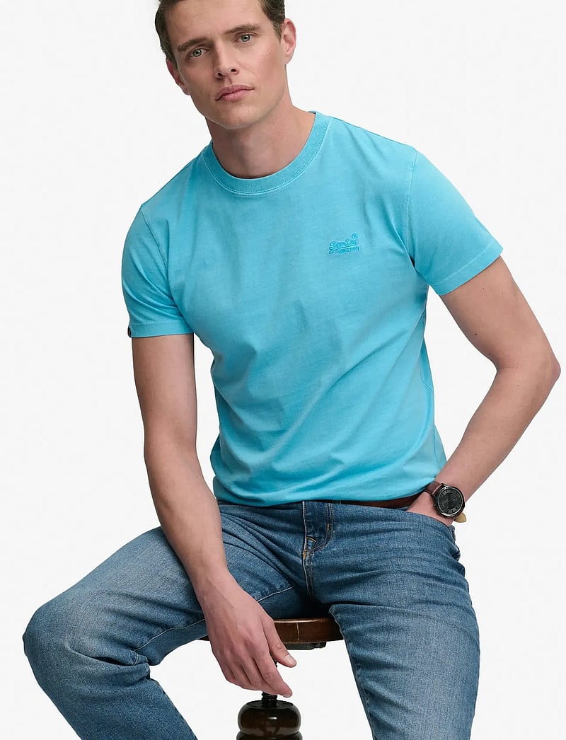Superdry - ESSENTIAL LOGO EMB NEON TEE - kortærmede t-shirts - neon sky blue - 4