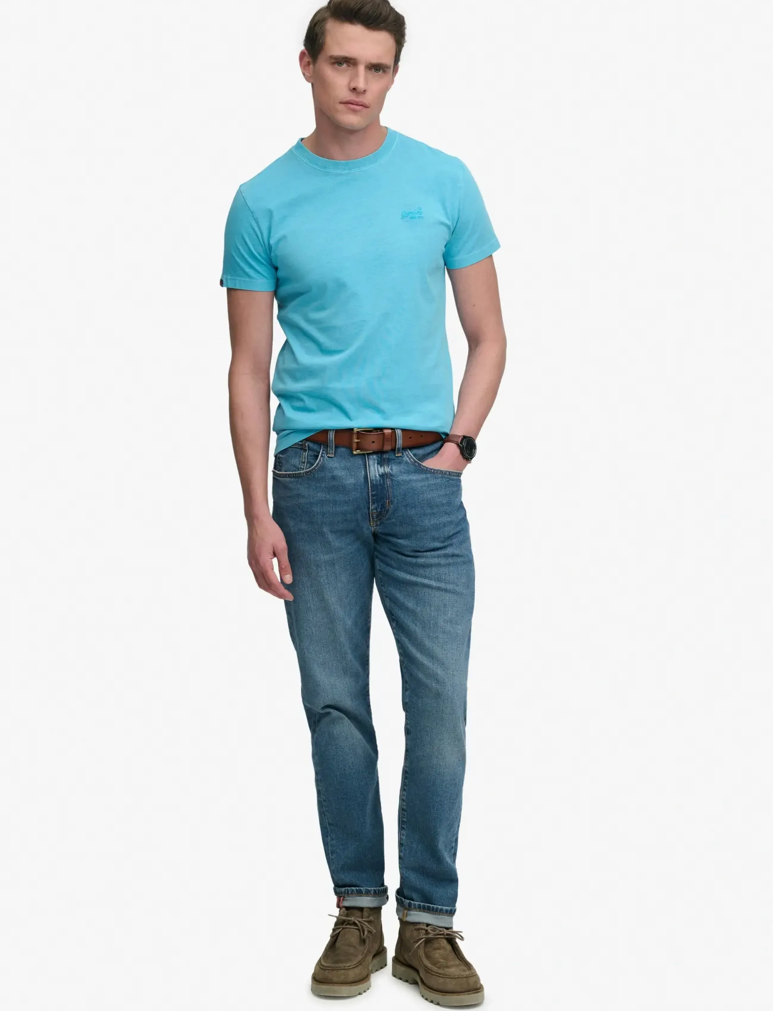 Superdry - ESSENTIAL LOGO EMB NEON TEE - laveste priser - neon sky blue - 5