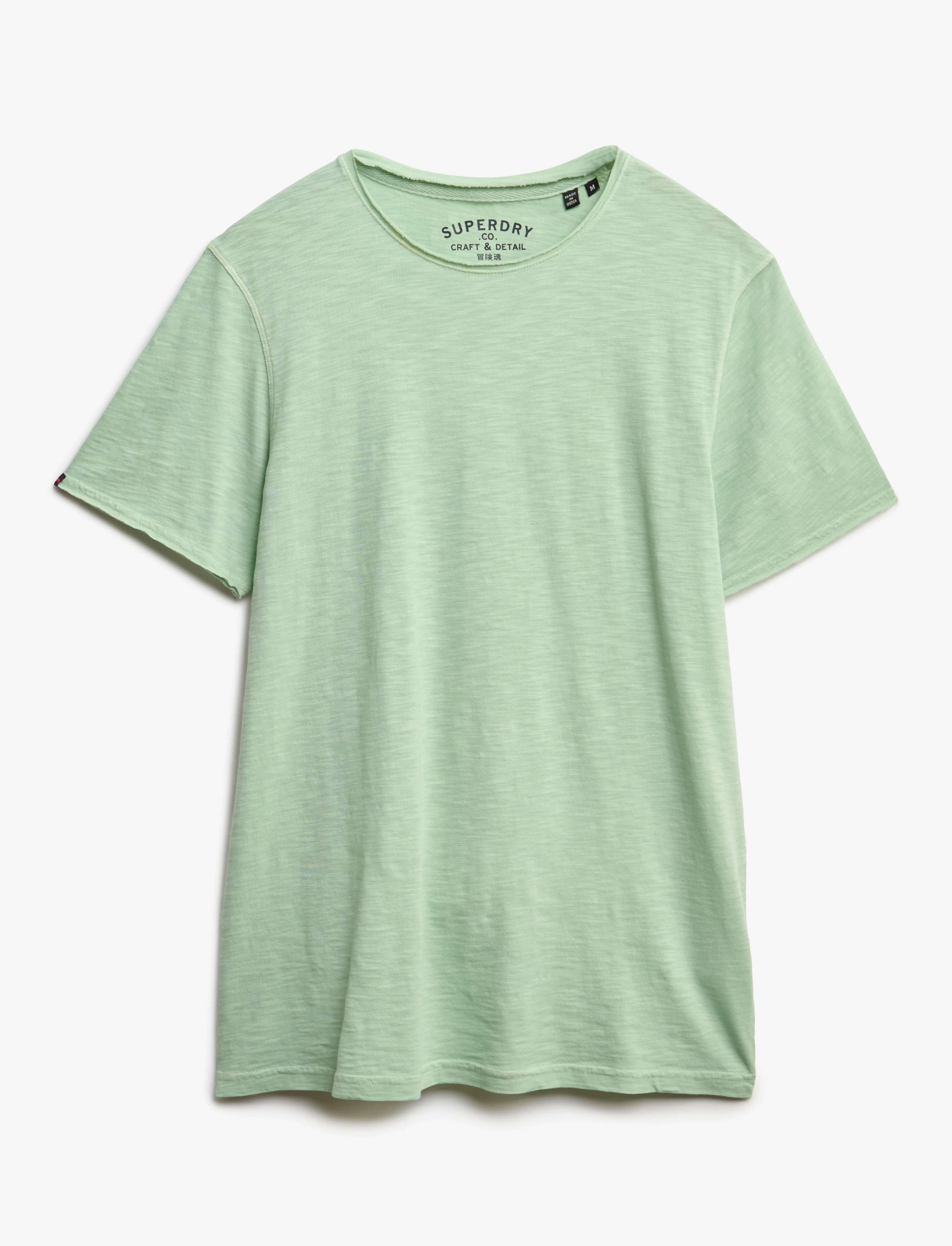 SUPERDRY Raw Edge Slub T Shirt Grün - L - Herren