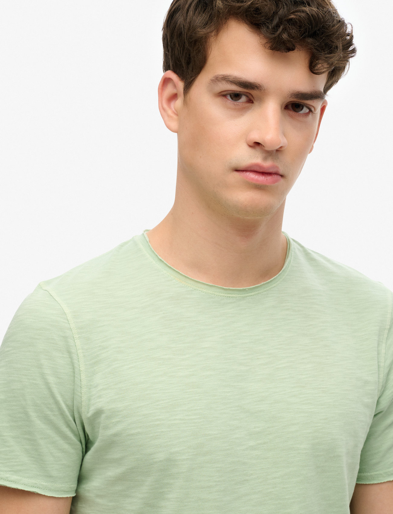Superdry - RAW EDGE SLUB T SHIRT - lühikeste varrukatega t-särgid - hemlock green - 4