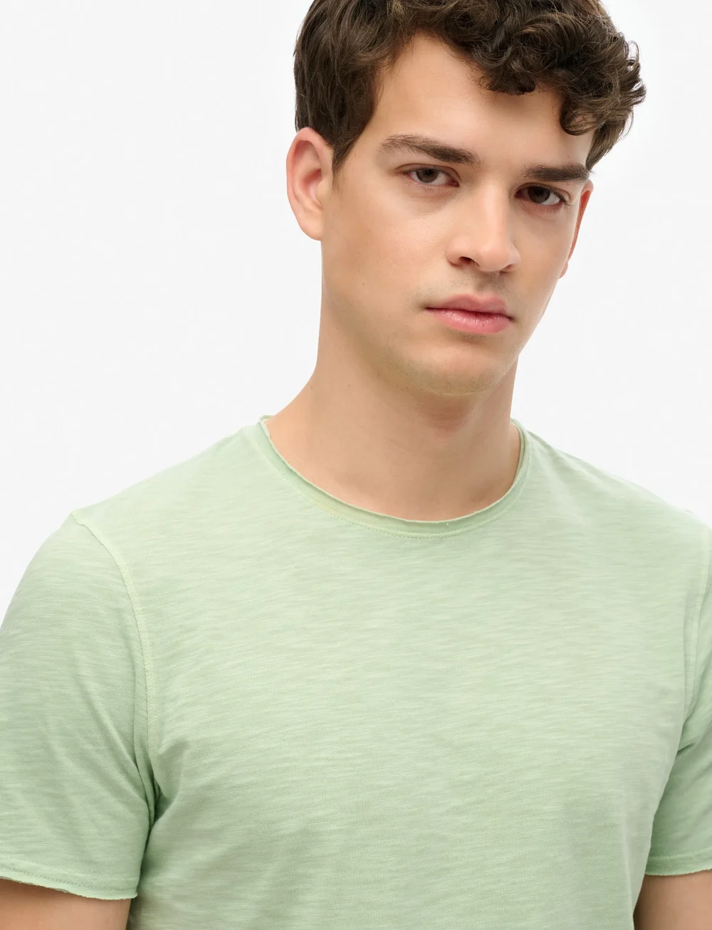Superdry - RAW EDGE SLUB T SHIRT - kortærmede t-shirts - hemlock green - 4