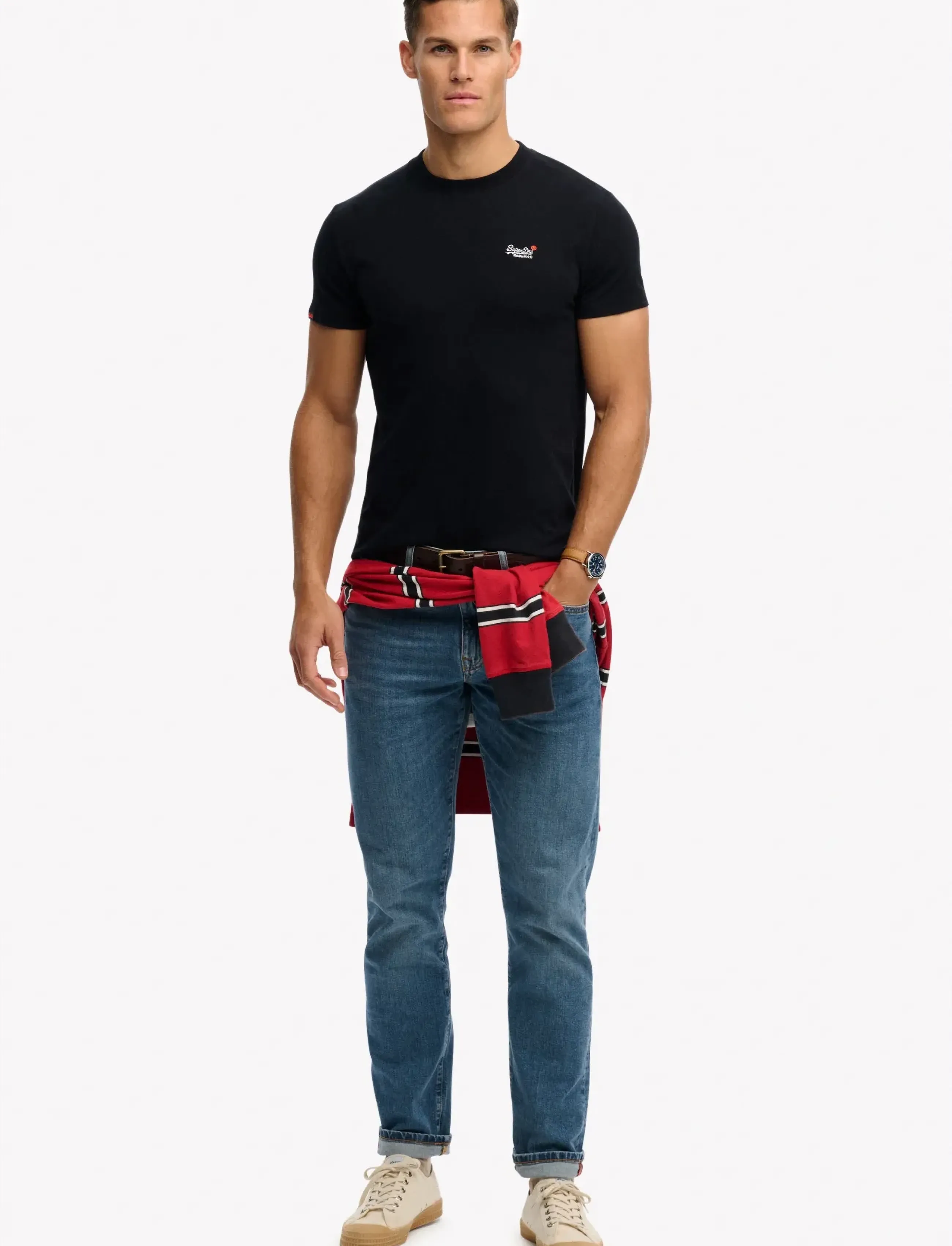 Superdry - ESSENTIAL CONTRAST EMB TEE - madalaimad hinnad - black - 3