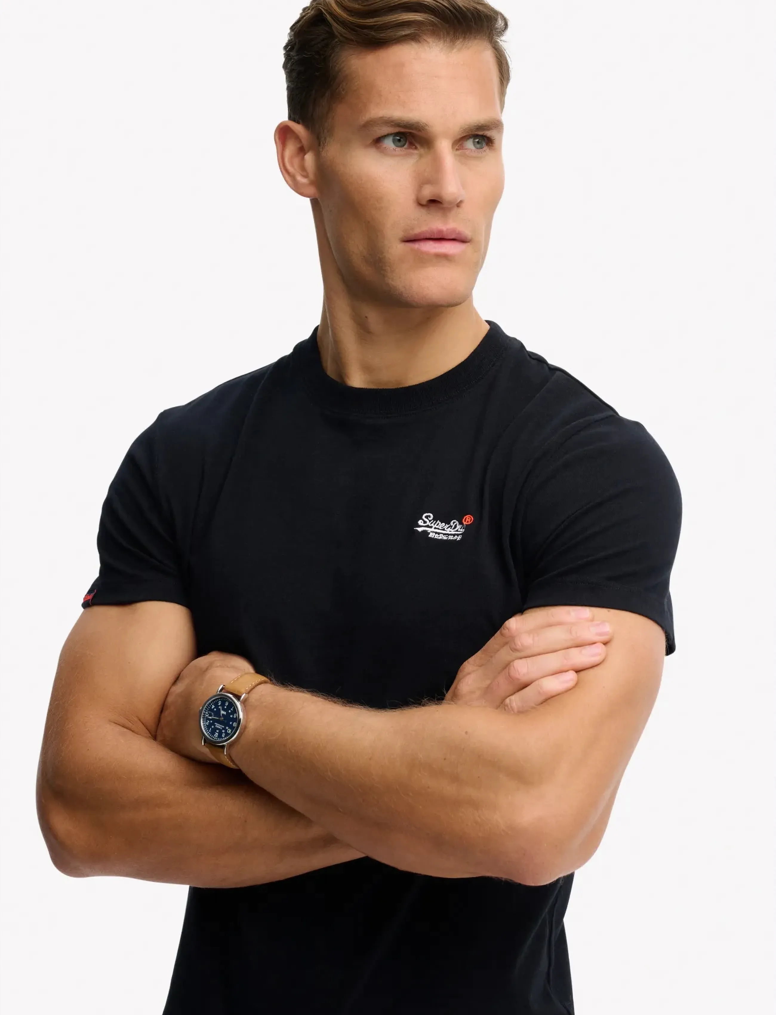 Superdry - ESSENTIAL CONTRAST EMB TEE - madalaimad hinnad - black - 5