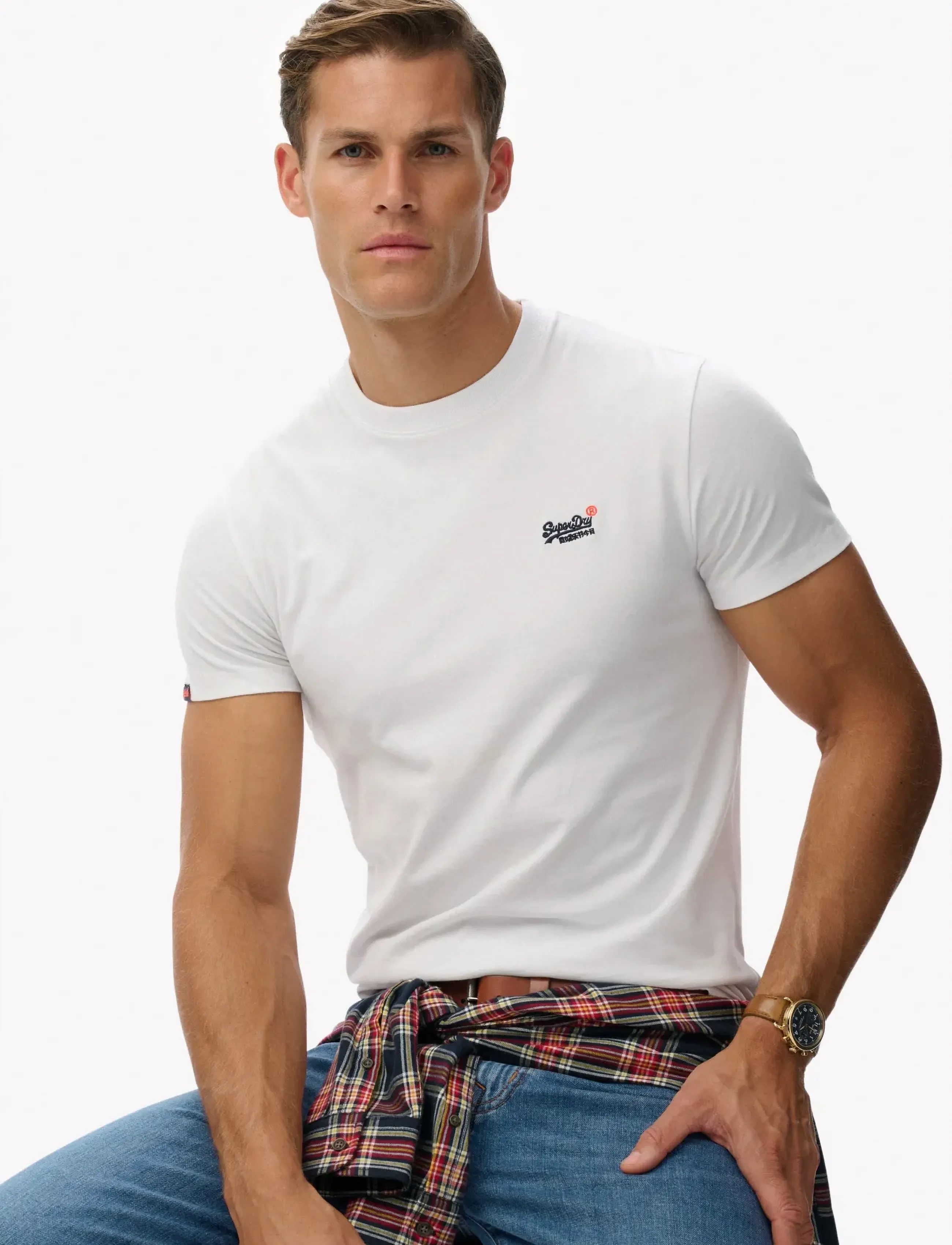 Superdry - ESSENTIAL CONTRAST EMB TEE - kurzärmelig - optic - 3