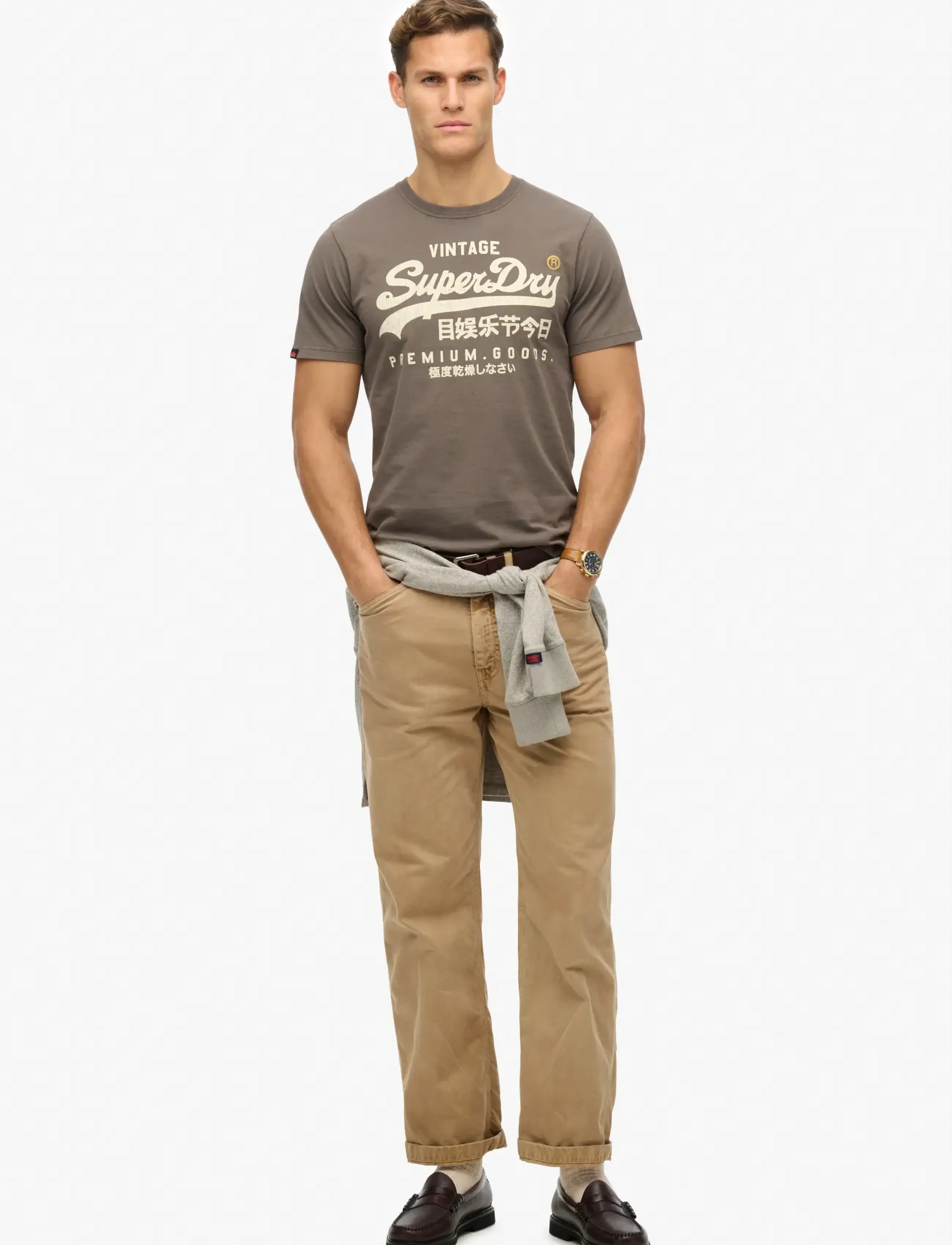 Superdry Vl Workwear Relaxed Tee, M, Brown, T-Shirts > Kortærmede, Herre