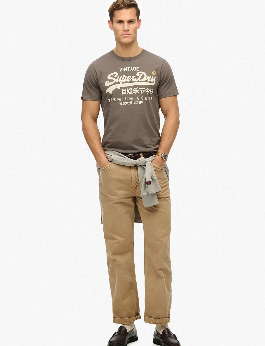Superdry - VL WORKWEAR RELAXED TEE - kortärmade t-shirts - vintage black - 0