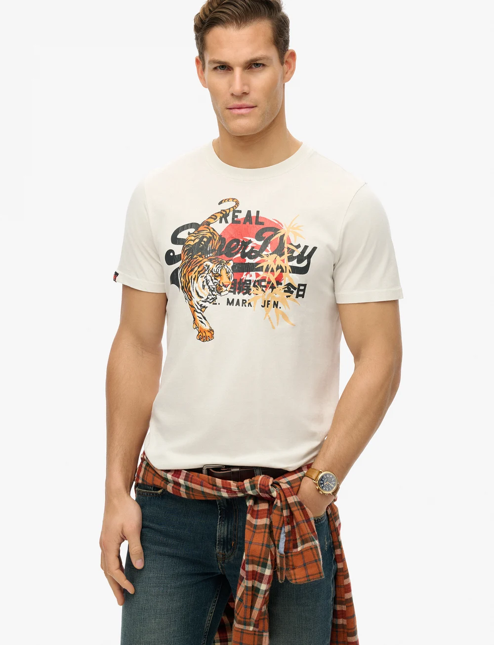 Superdry - VL TOKYO RELAXED TEE - kortärmade t-shirts - bone white - 0