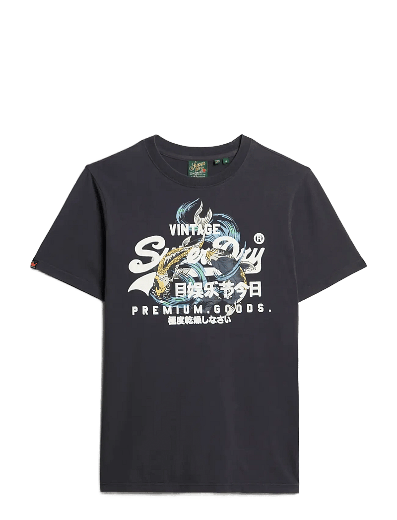 Superdry - VL TOKYO RELAXED TEE - short-sleeved t-shirts - dark charcoal - 1