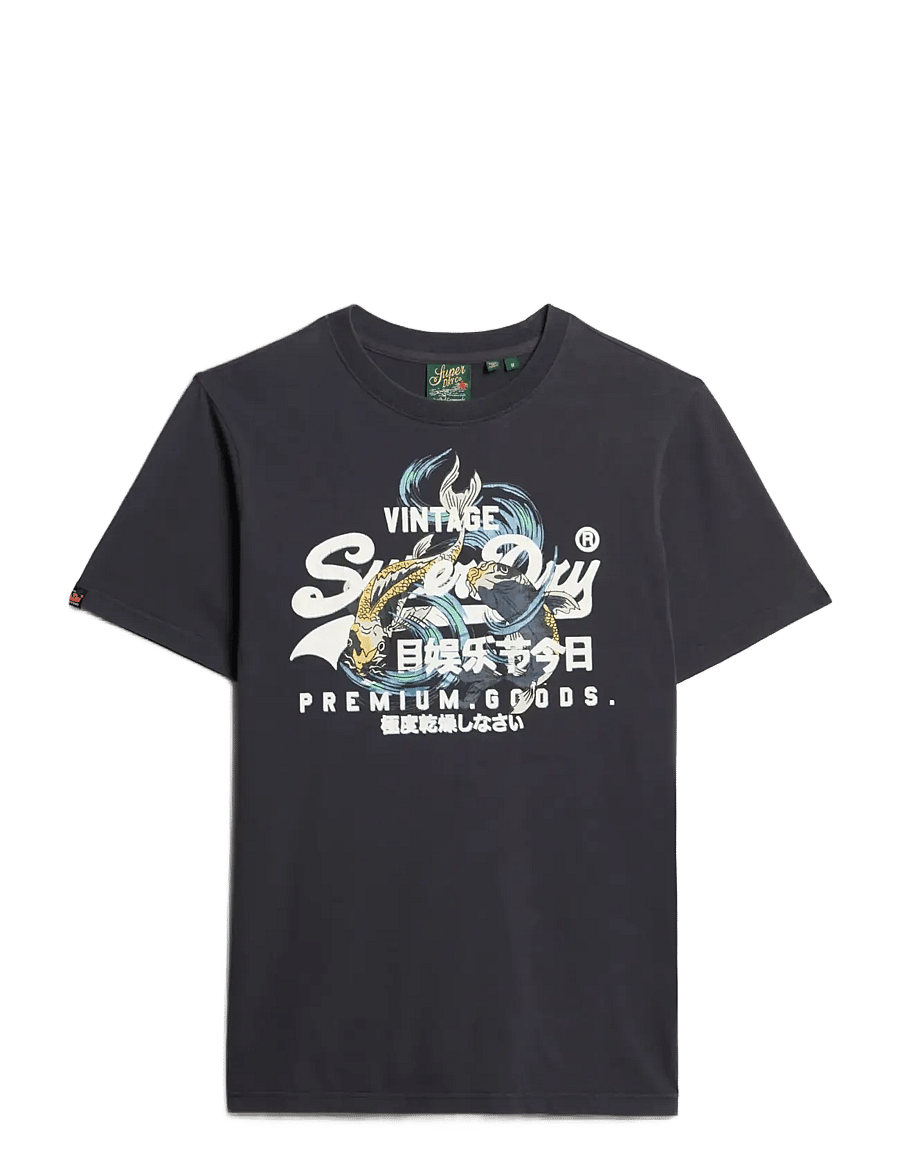 Superdry - VL TOKYO RELAXED TEE - short-sleeved t-shirts - dark charcoal - 1