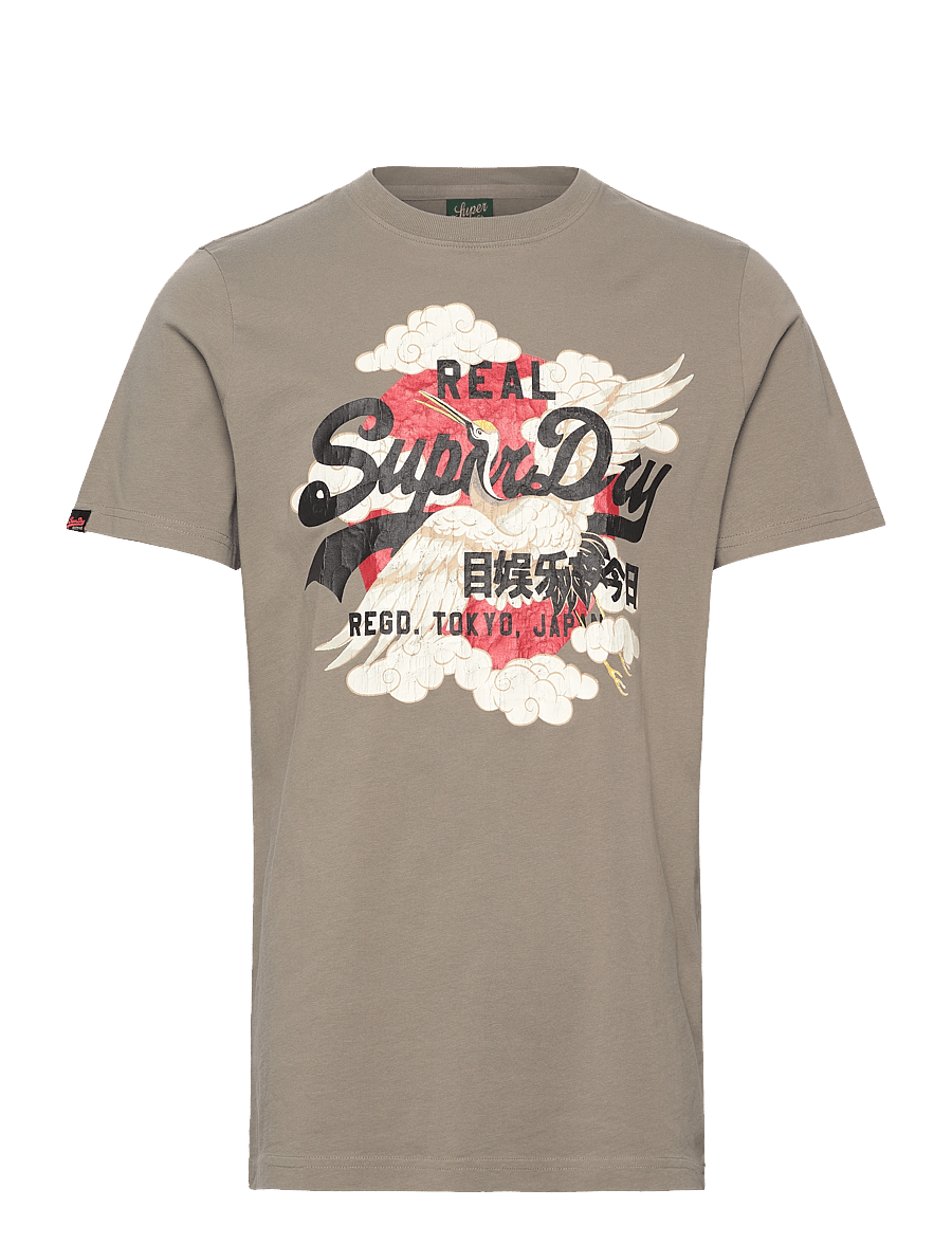 Superdry - VL TOKYO RELAXED TEE - kortärmade t-shirts - light khaki green - 1