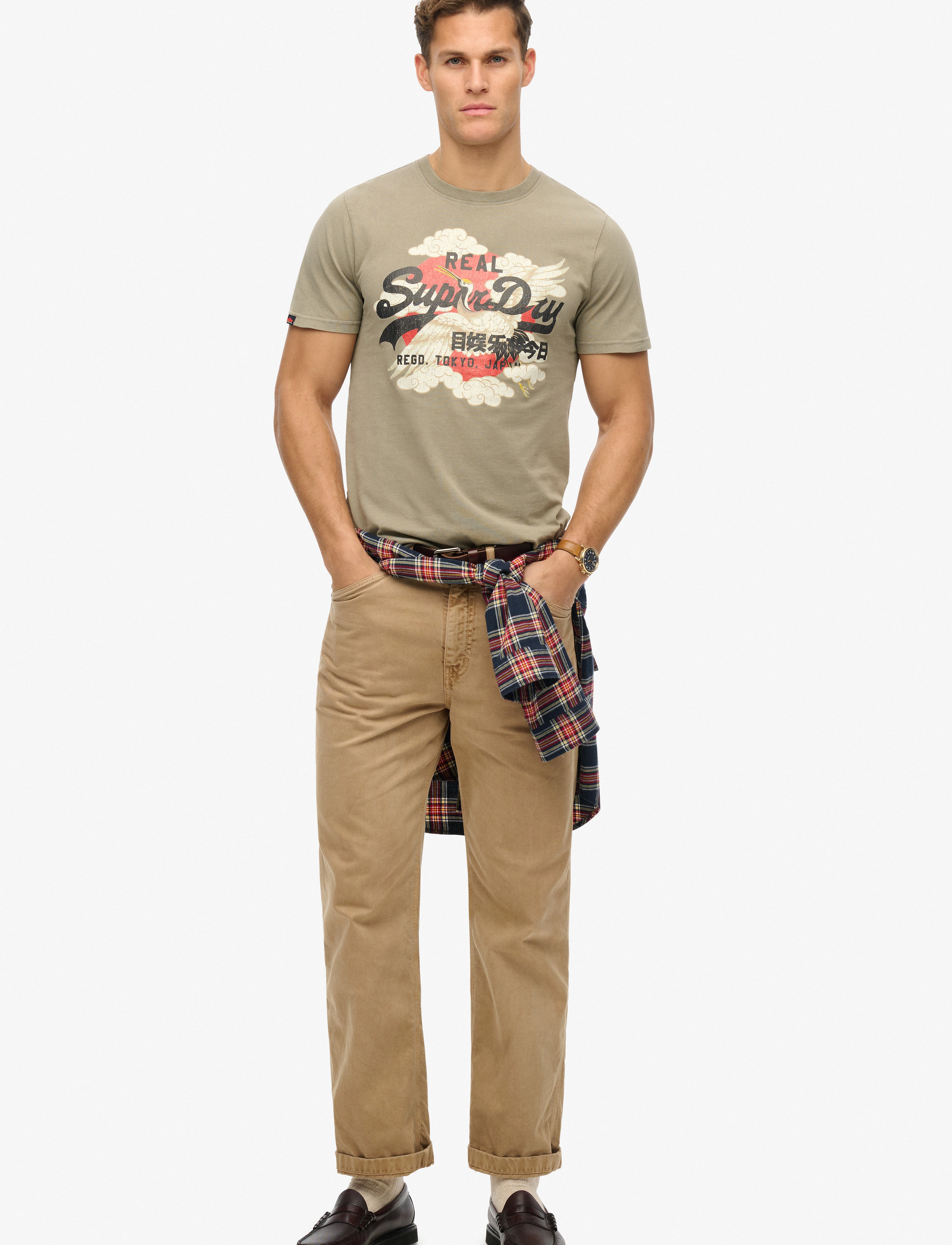 Superdry - VL TOKYO RELAXED TEE - kortärmade t-shirts - light khaki green - 3