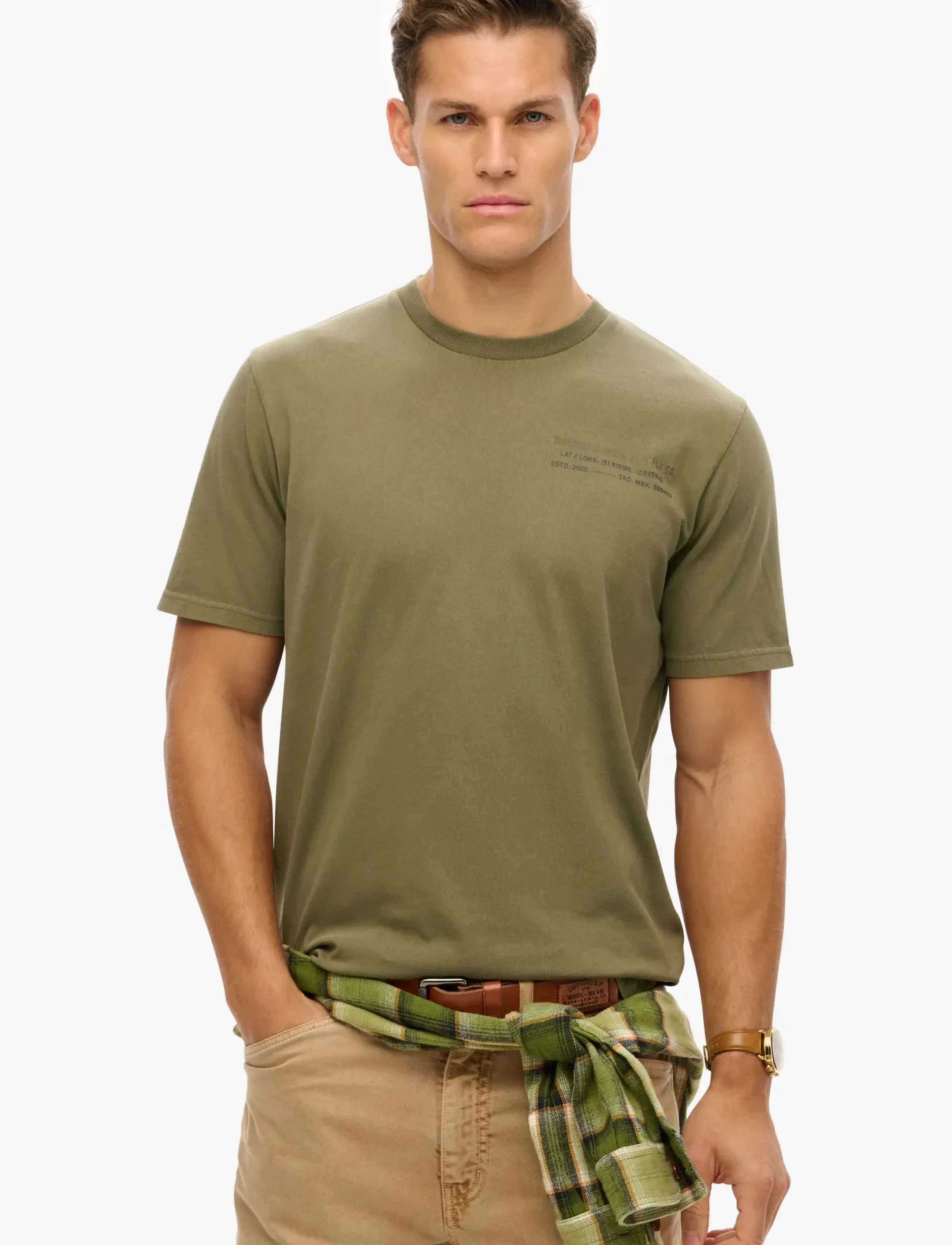 Superdry Utility Sport Graphic T Shirt, S, T-shirts, Khakigrün - Short-sleeved, Männerswear