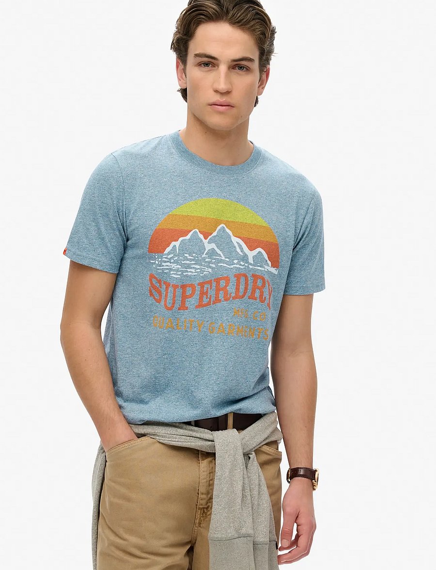Superdry - CL GREAT OUTDOORS RELAXED TEE - short-sleeved t-shirts - desert sky blue grit - 0