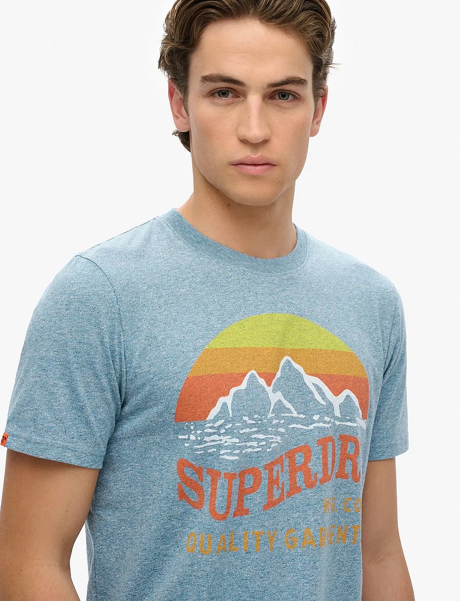 Superdry - CL GREAT OUTDOORS RELAXED TEE - short-sleeved t-shirts - desert sky blue grit - 4