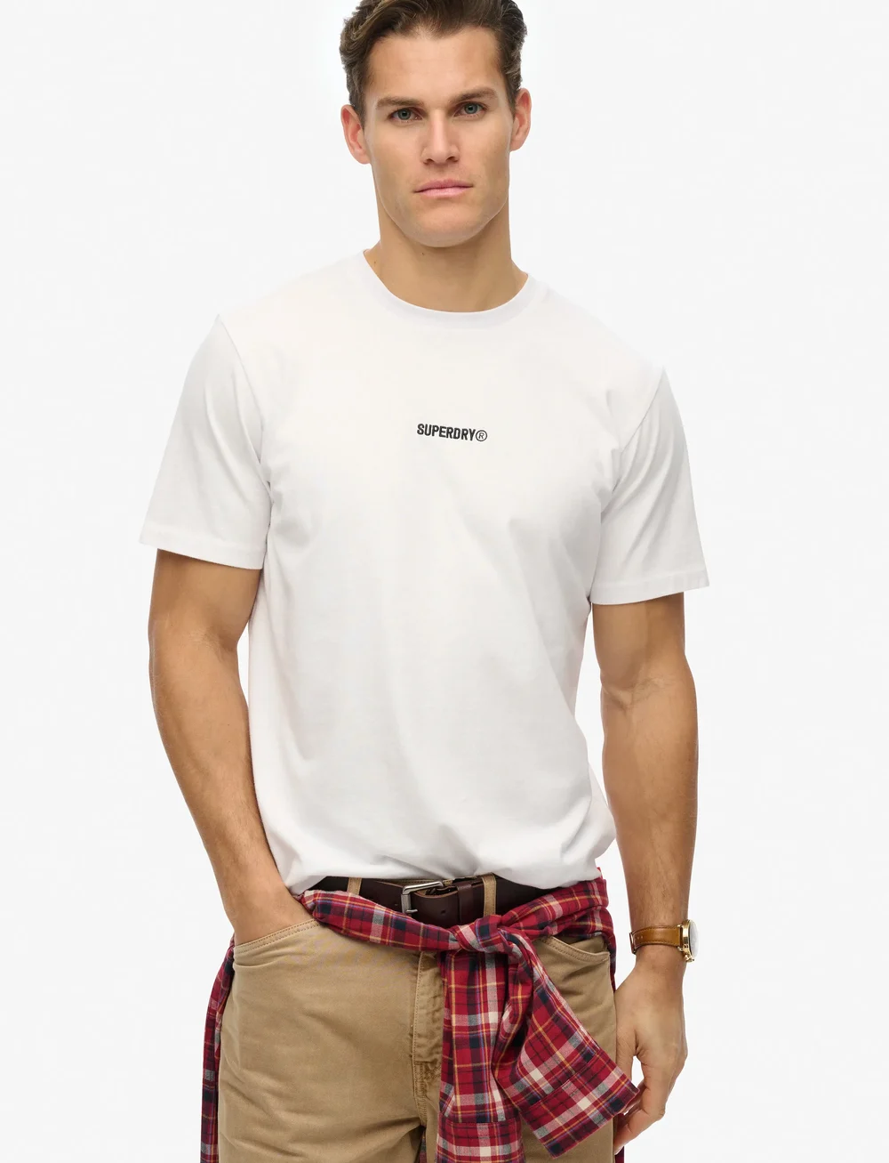 Superdry - MICRO LOGO T SHIRT - short-sleeved t-shirts - bone white - 0