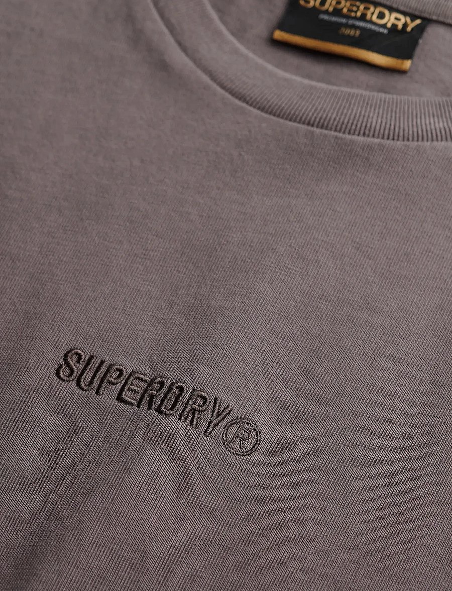 Superdry - MICRO LOGO T SHIRT - kurzärmelig - dark pebble grey - 3