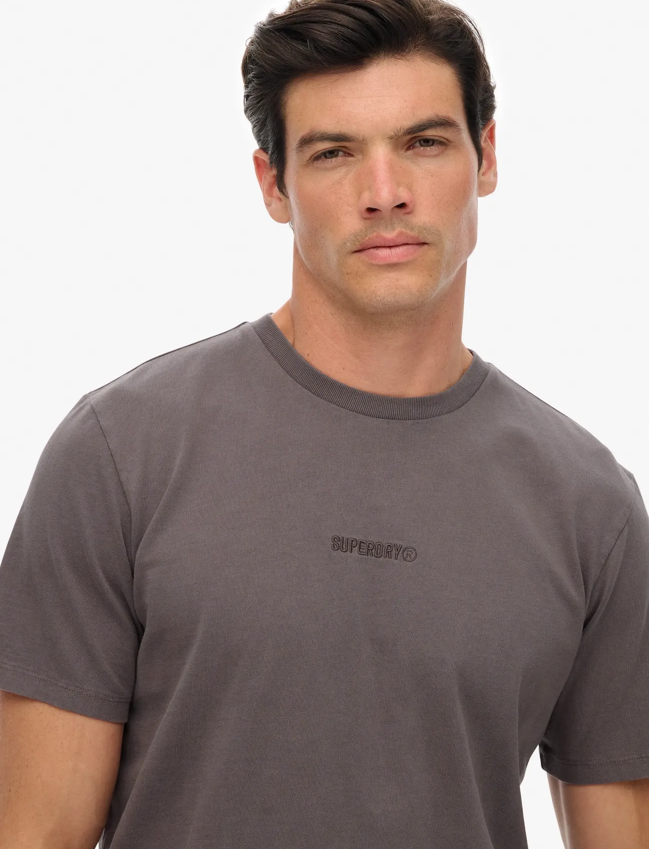 Superdry - MICRO LOGO T SHIRT - short-sleeved t-shirts - dark pebble grey - 4