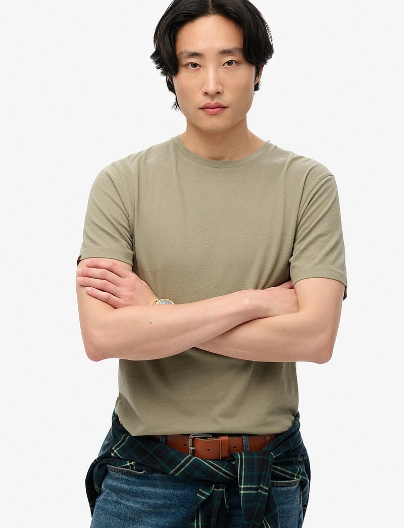 Superdry - CLASSIC ESSENTIAL TEE - kortærmede t-shirts - light khaki green - 0