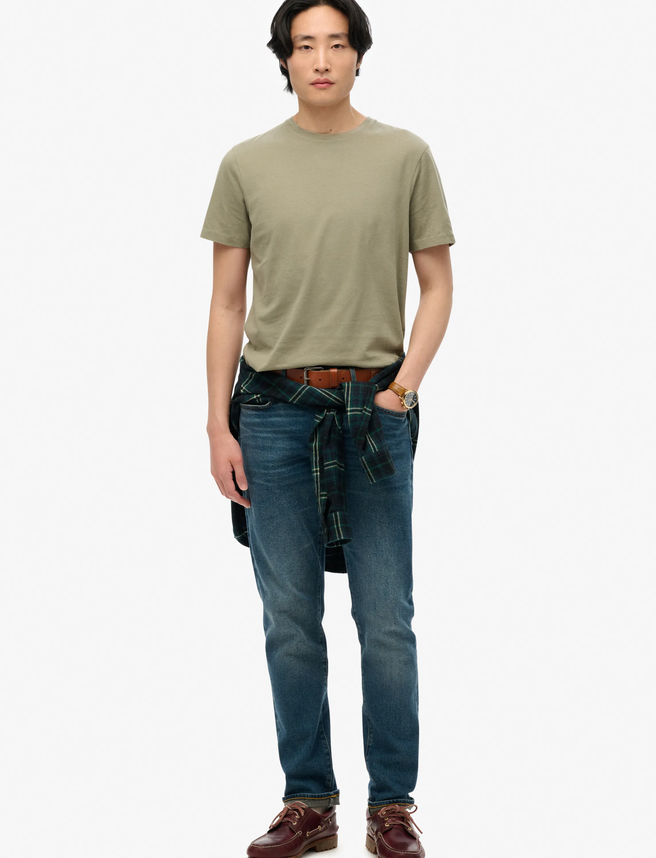 Superdry - CLASSIC ESSENTIAL TEE - light khaki green - 4