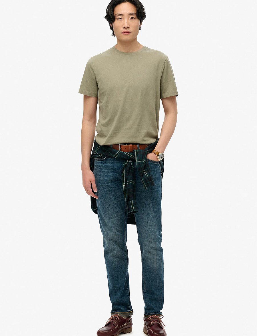 Superdry - CLASSIC ESSENTIAL TEE - light khaki green - 4