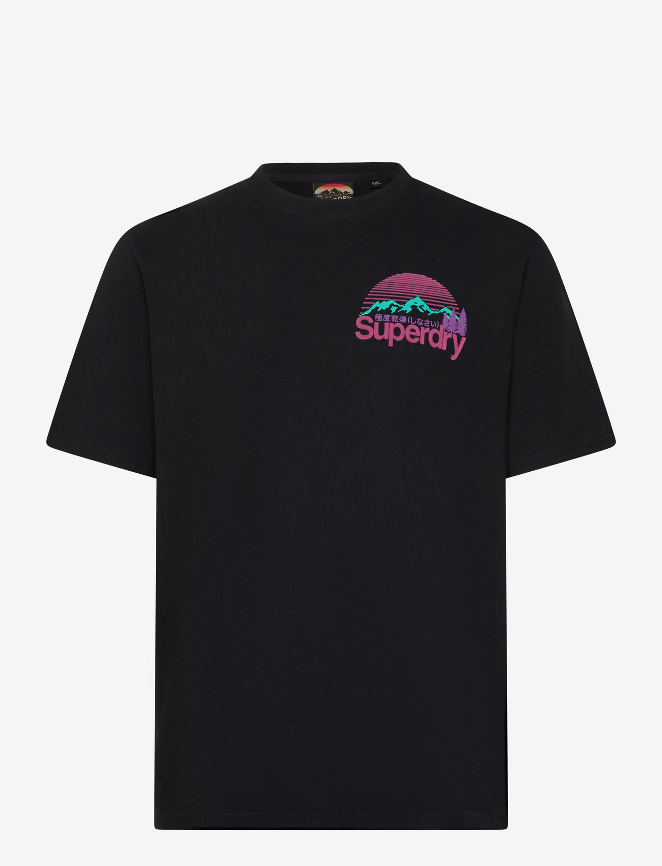 Superdry - CL GREAT OUTDOORS CHEST TEE - kortærmede t-shirts - black - 1