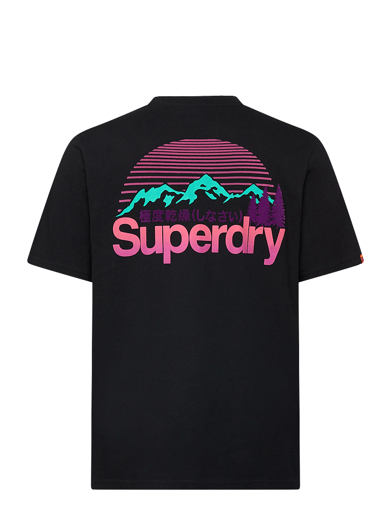 Superdry - CL GREAT OUTDOORS CHEST TEE - lyhythihaiset - black - 2