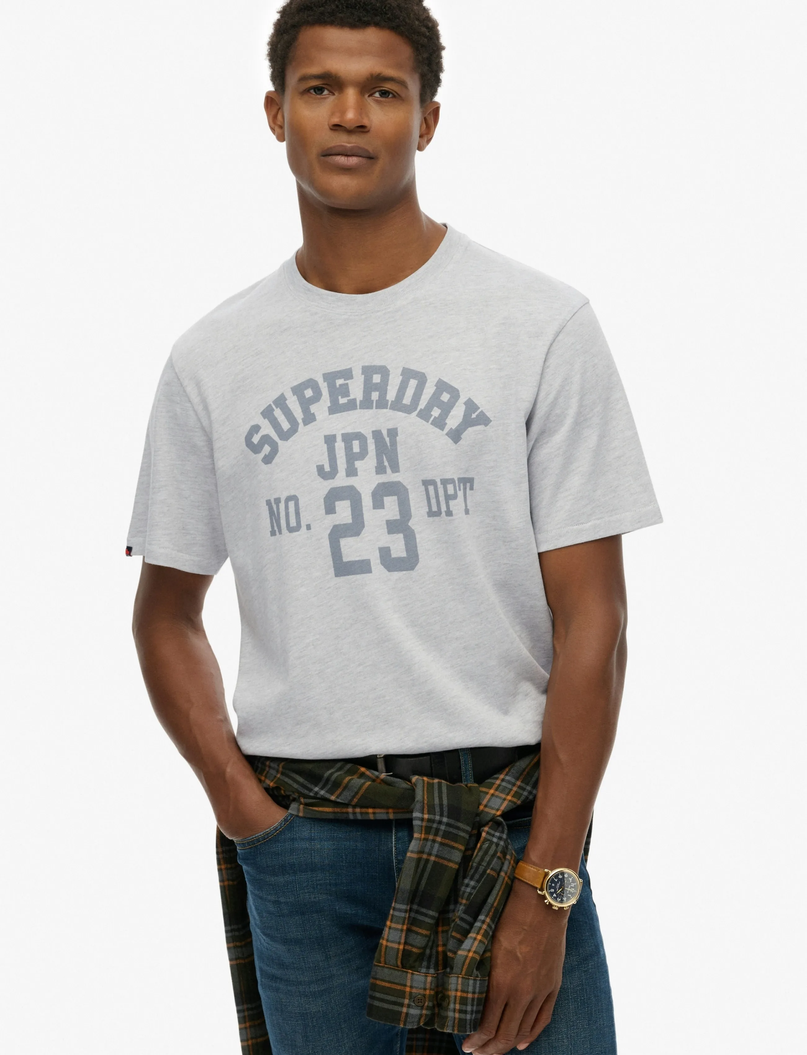 Superdry Athletic Ess Tee, S, T-shirts, Grau - Short-sleeved, Männerswear