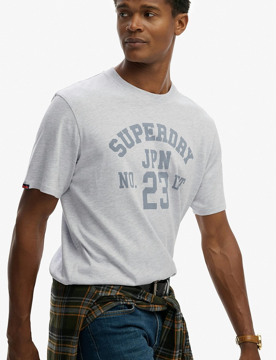 Superdry - ATHLETIC ESS TEE - lühikeste varrukatega t-särgid - cadet grey marl - 5