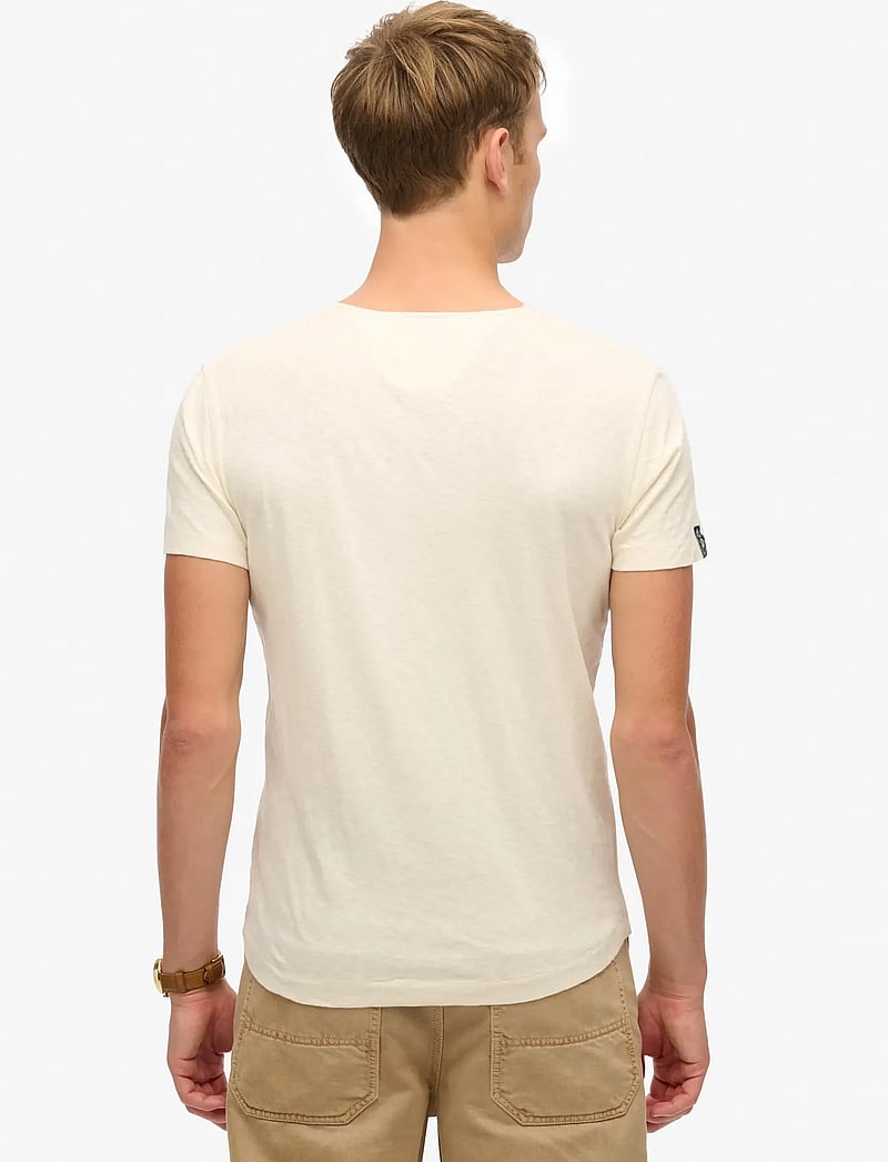 Superdry - MERCHANT SS GRANDAD JERSEY TOP - kortærmede t-shirts - oyster cream - 2