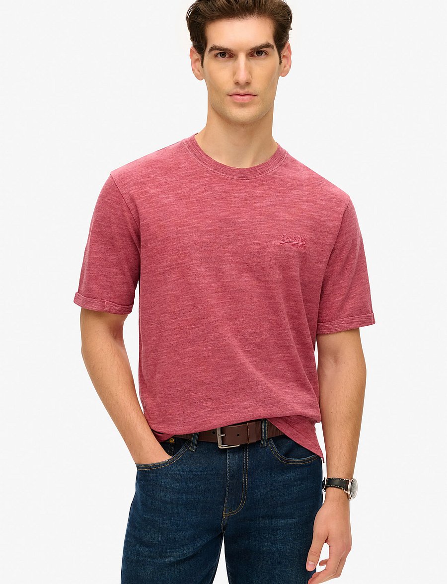 Superdry - OD SLUB MARL T SHIRT - lühikeste varrukatega t-särgid - rich port - 0