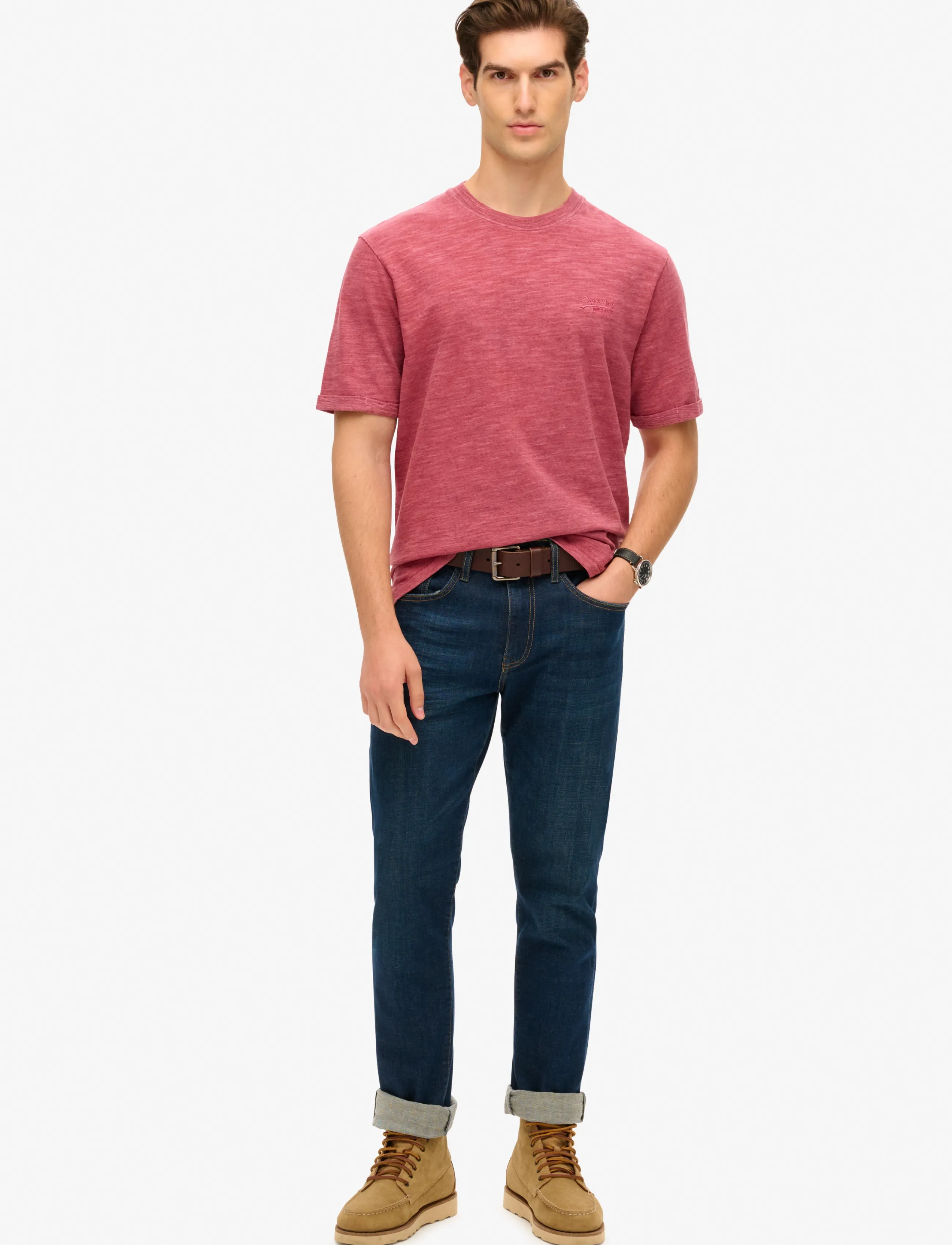 Superdry - OD SLUB MARL T SHIRT - lühikeste varrukatega t-särgid - rich port - 3