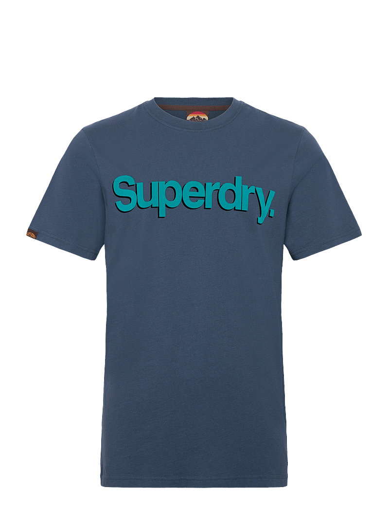 Superdry - CLASSIC CORE LOGO SHADOW TEE - kurzärmelig - blue bottle - 1