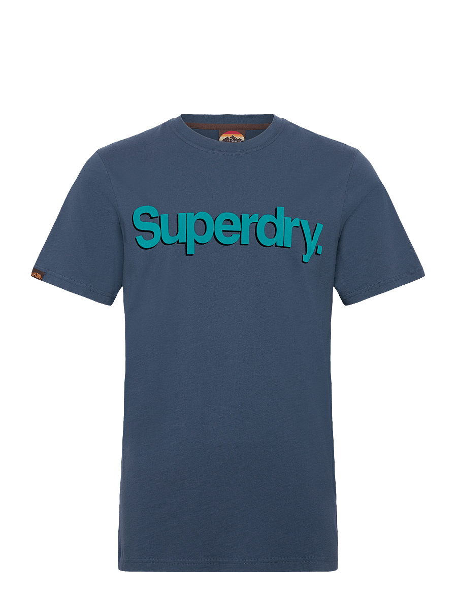 Superdry - CLASSIC CORE LOGO SHADOW TEE - short-sleeved t-shirts - blue bottle - 1