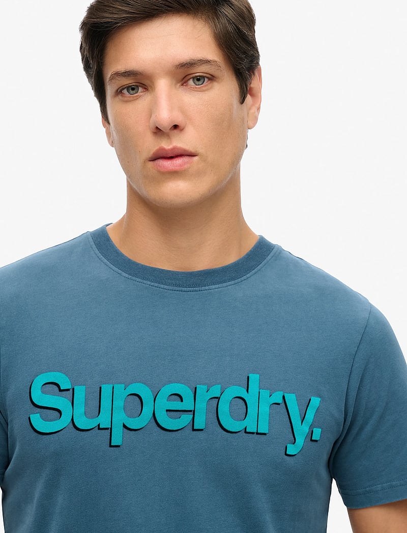 Superdry - CLASSIC CORE LOGO SHADOW TEE - kurzärmelig - blue bottle - 3