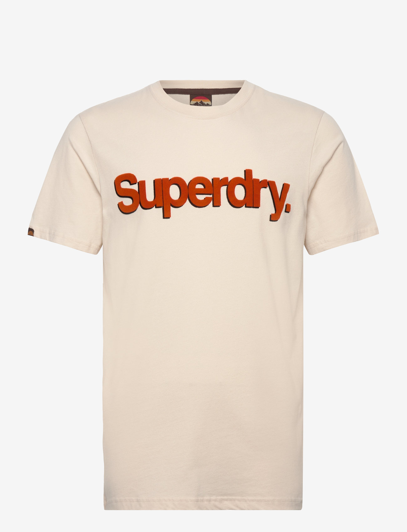 Superdry - CLASSIC CORE LOGO SHADOW TEE - sügisesed riided - oatmeal beige - 0