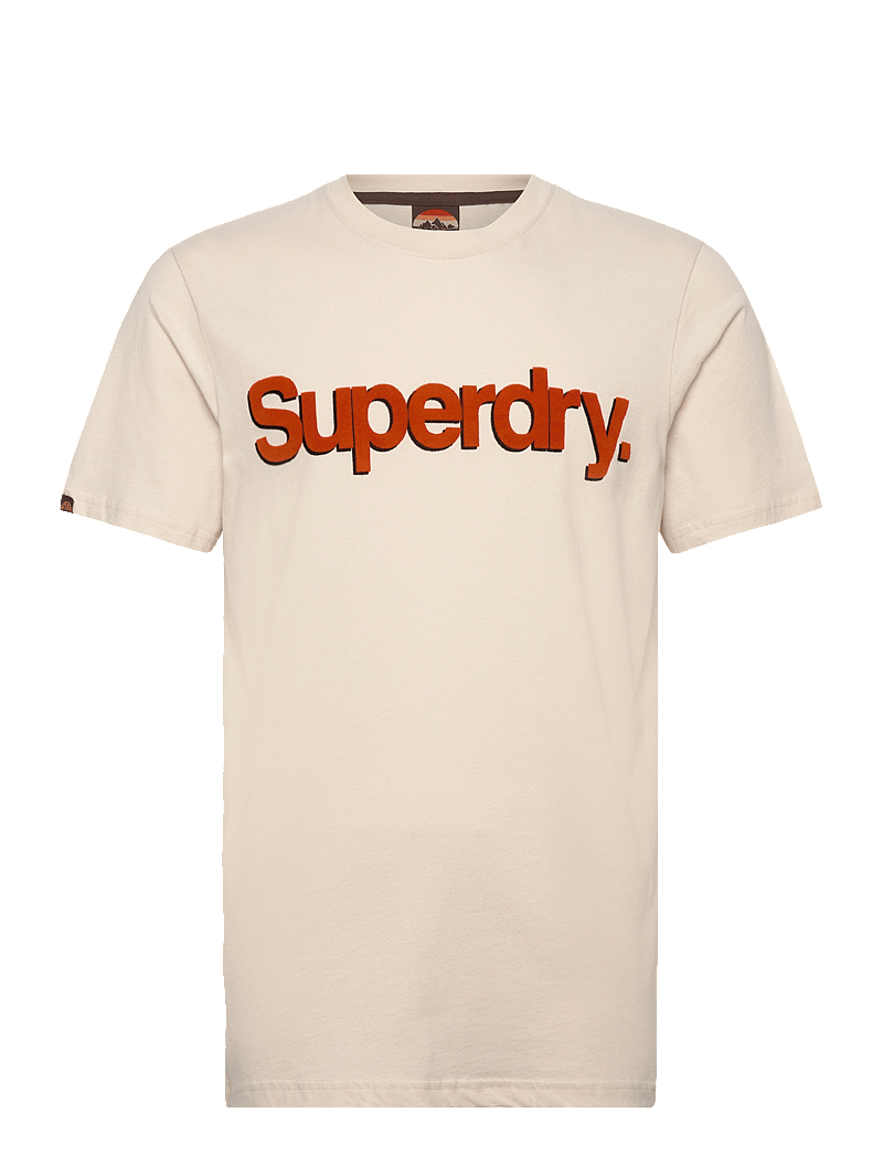 Superdry - CLASSIC CORE LOGO SHADOW TEE - kurzärmelig - oatmeal beige - 1