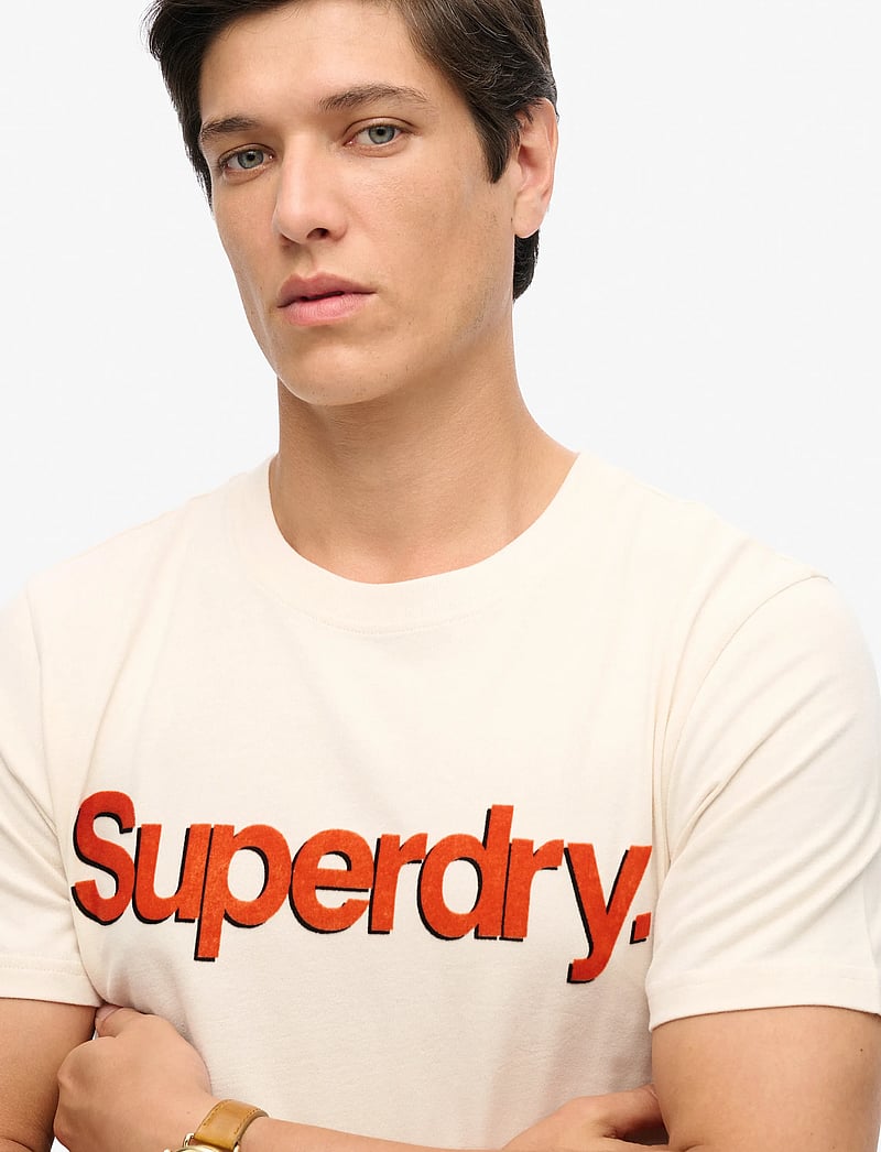 Superdry - CLASSIC CORE LOGO SHADOW TEE - kurzärmelig - oatmeal beige - 3