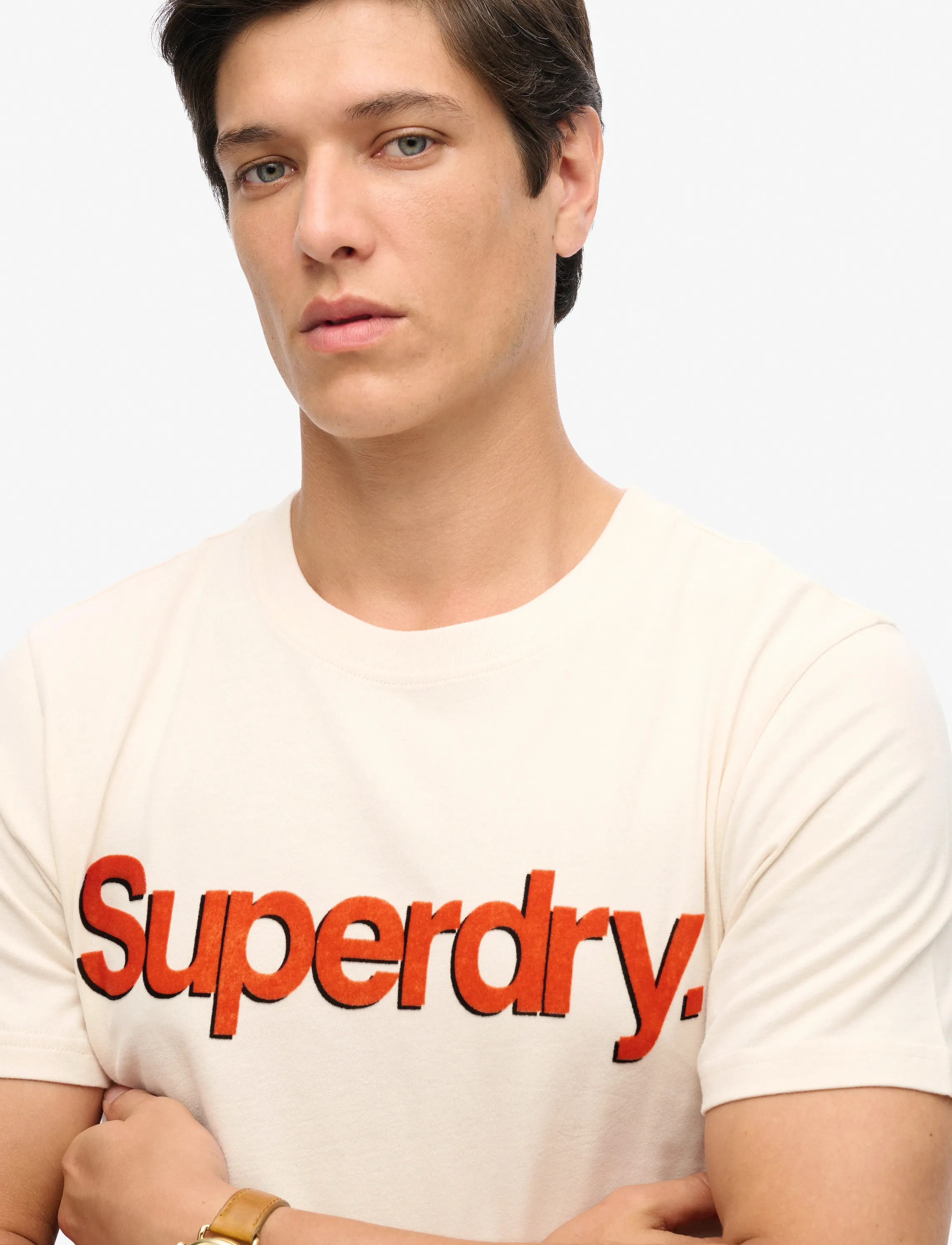 Superdry - CLASSIC CORE LOGO SHADOW TEE - t-shirts à manches courtes - oatmeal beige - 3