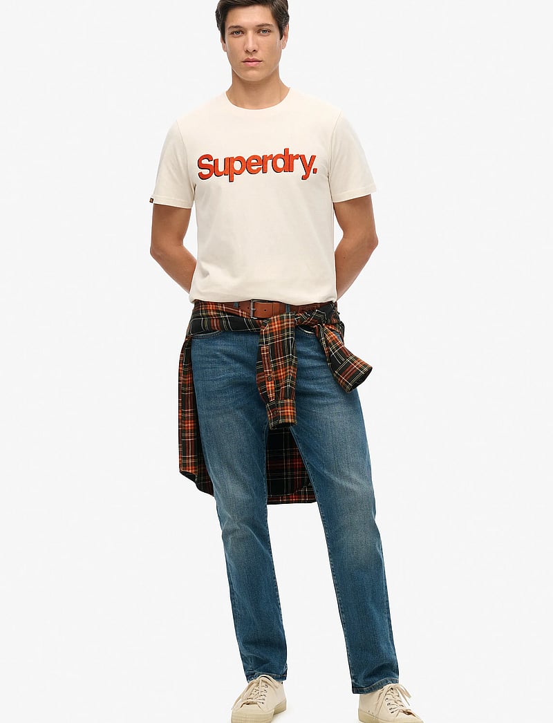 Superdry - CLASSIC CORE LOGO SHADOW TEE - kurzärmelig - oatmeal beige - 4