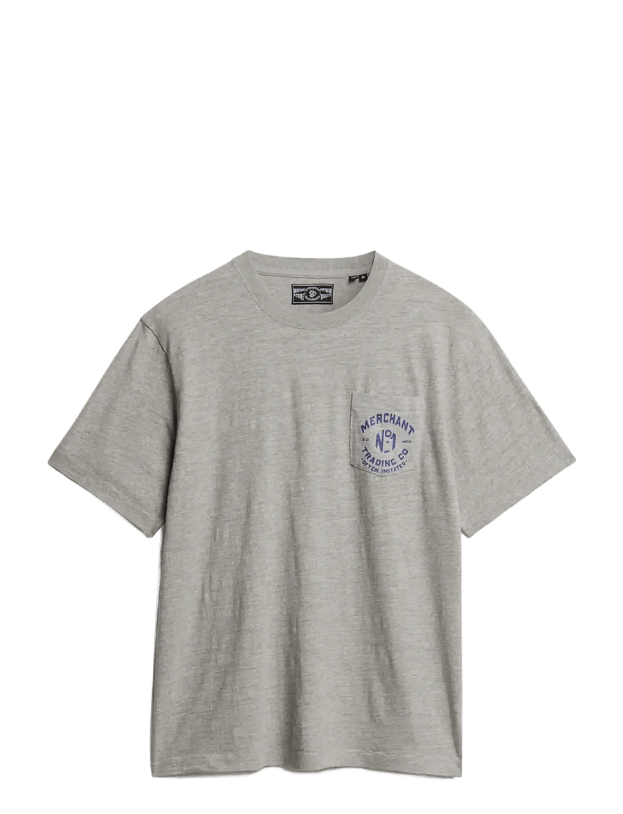 Superdry - MERCHANT GRAPHIC TEE - short-sleeved t-shirts - vintage sweat light grey marl - 1