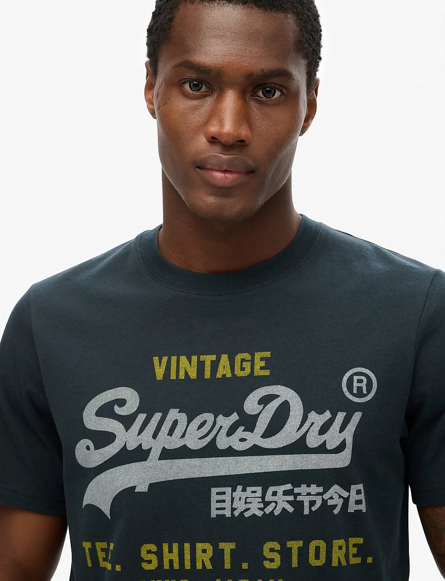 Superdry - VL HERITAGE RELAXED TEE - short-sleeved t-shirts - eclipse navy - 4