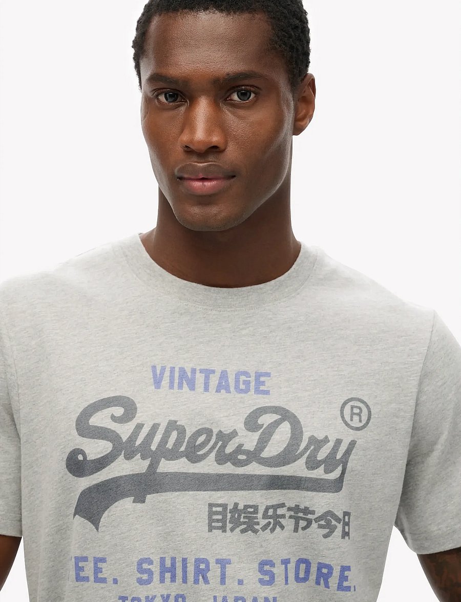 Superdry - VL HERITAGE RELAXED TEE - short-sleeved t-shirts - college grey marl - 4