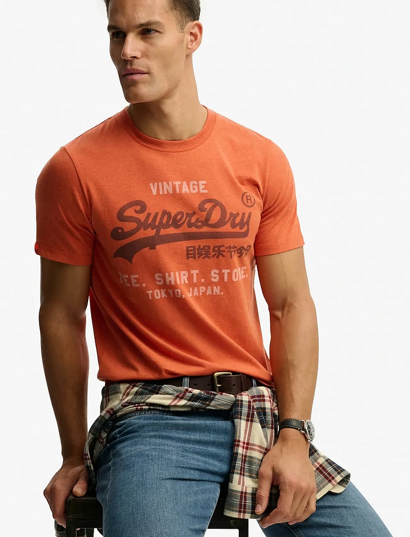 Superdry - VL HERITAGE RELAXED TEE - short-sleeved t-shirts - rust orange marl - 4