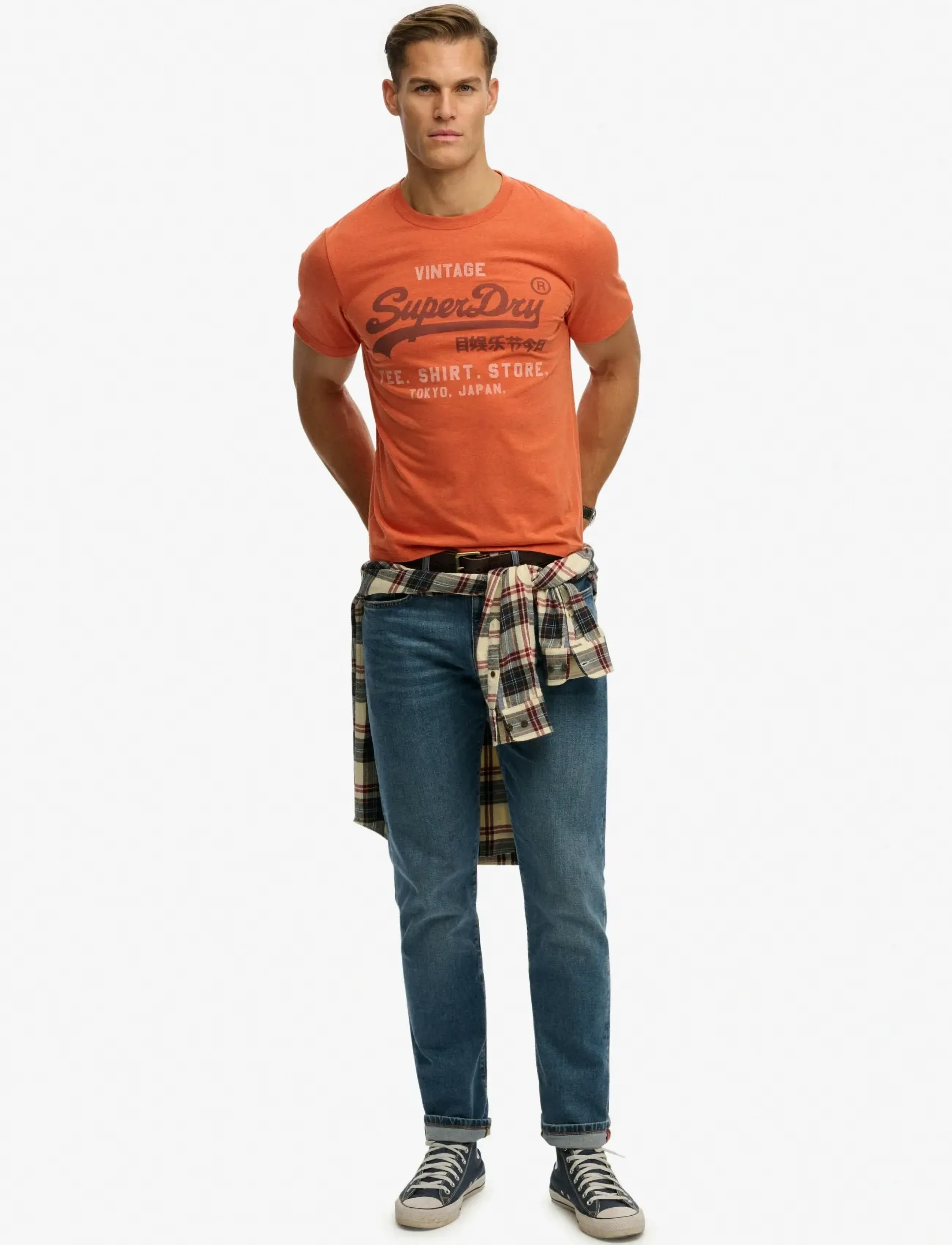 Superdry - VL HERITAGE RELAXED TEE - short-sleeved t-shirts - rust orange marl - 5