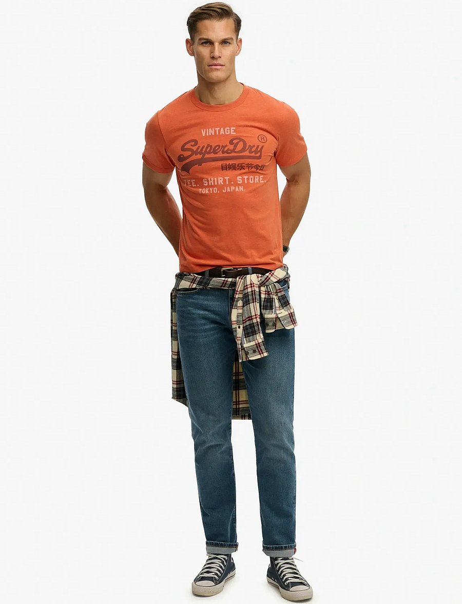 Superdry - VL HERITAGE RELAXED TEE - short-sleeved t-shirts - rust orange marl - 5