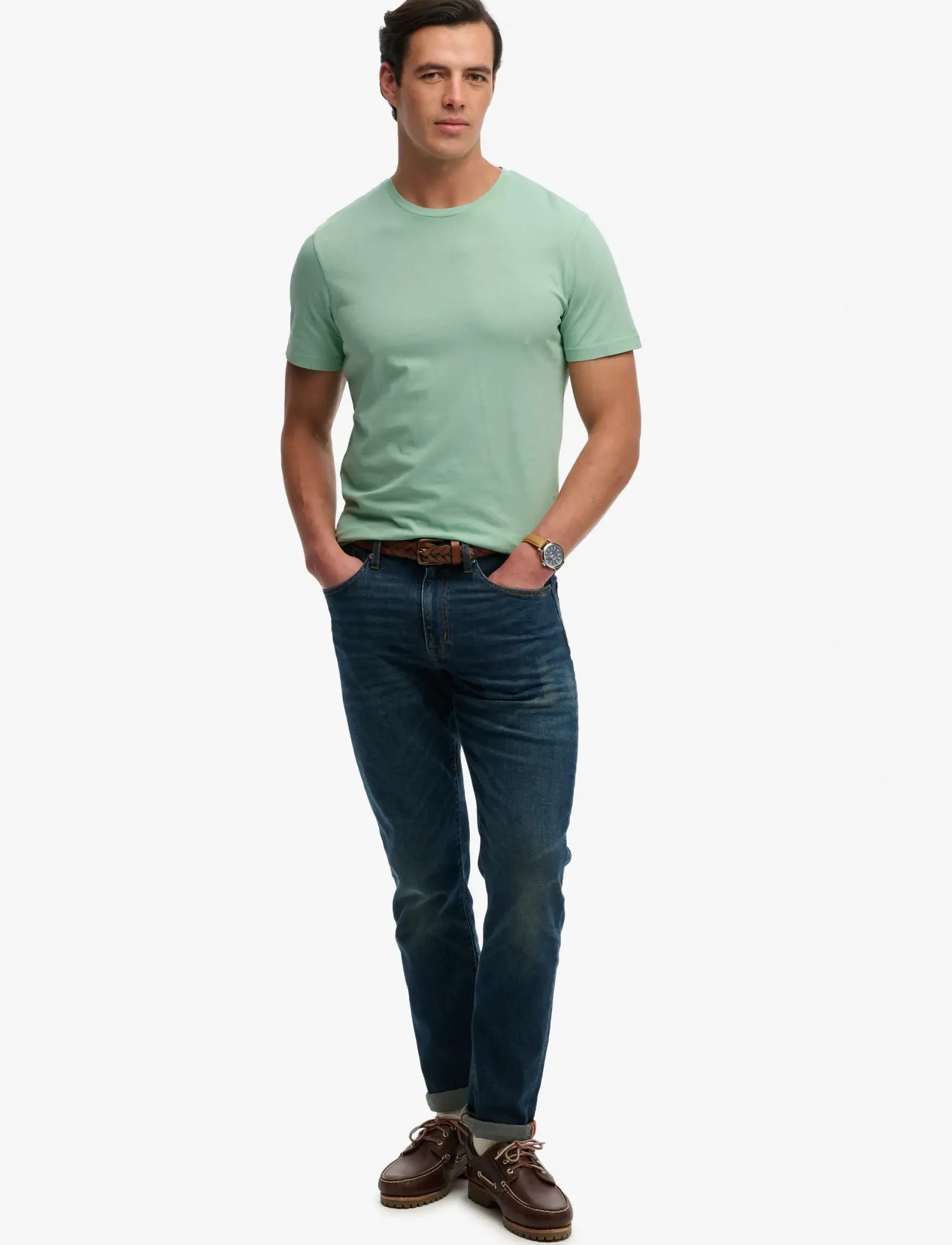 Superdry - CLASSIC ESSENTIAL TEE - short-sleeved t-shirts - deep lichen - 4