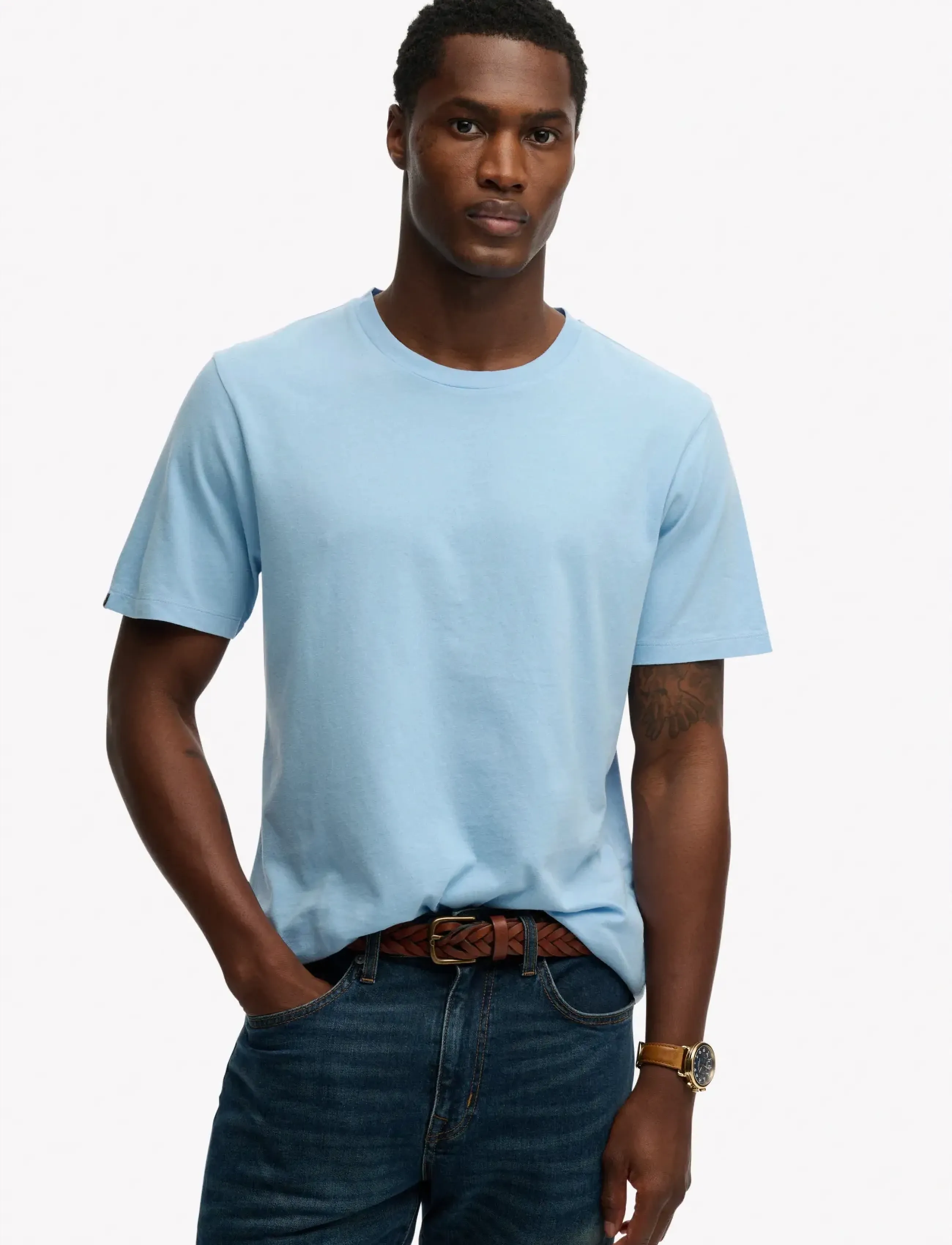 Superdry CLASSIC ESSENTIAL TEE - T-shirts - SEAFOAM BLUE / blue